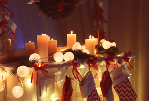 decorate your fireplace mantel for winter