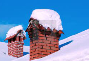 snow covered chimney