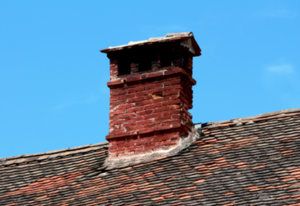 old cracked chimney