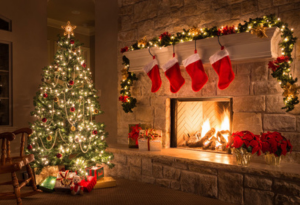 holiday fireplace with wood fireplace inserts
