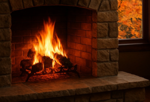 fall fireplace