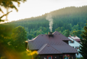chimney with smoke coming out